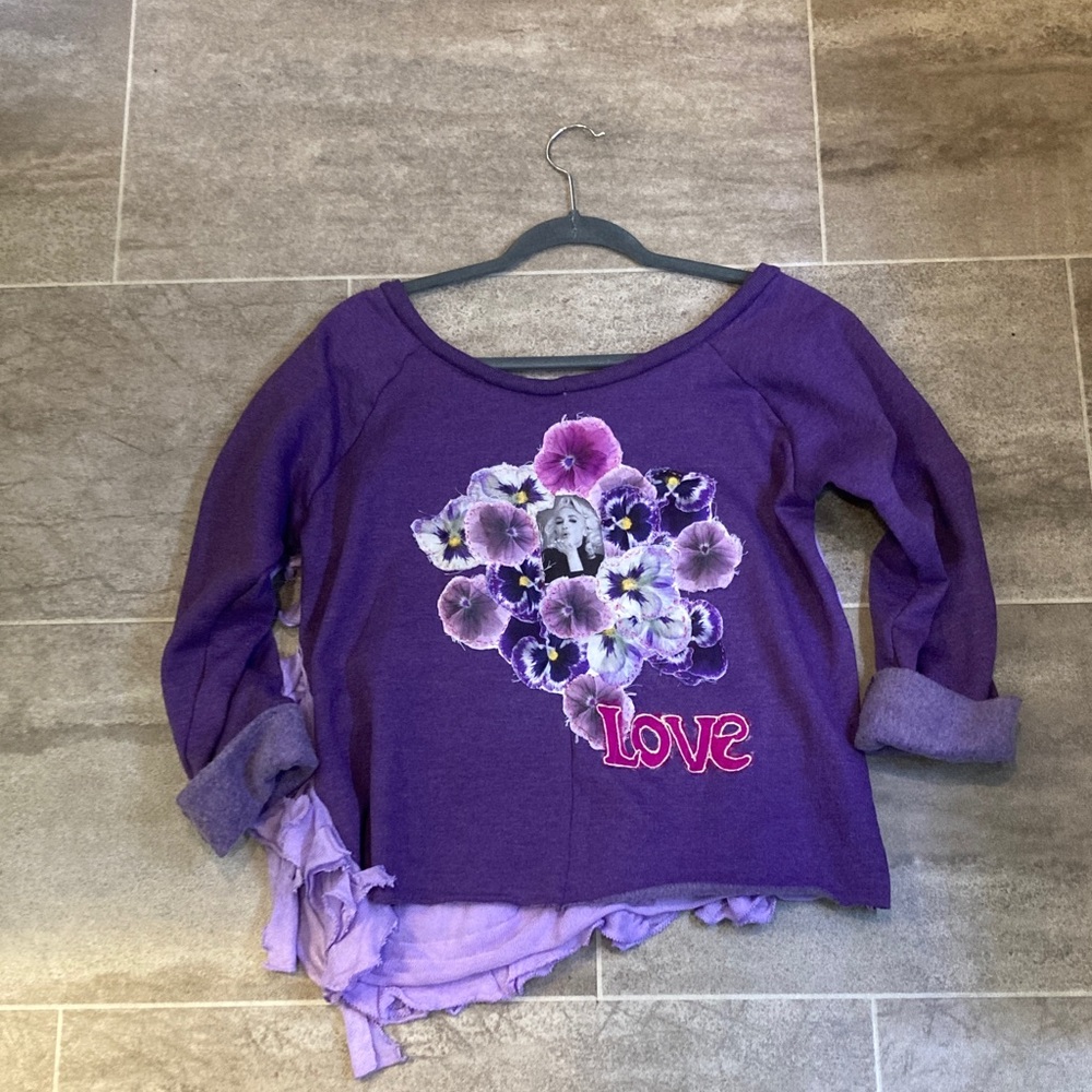 Hand Crafted Purple Ruffle Top - Picture 7 of 11